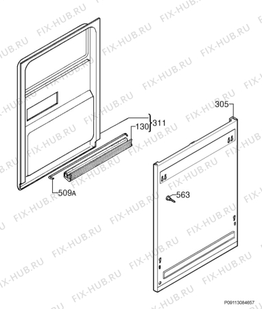 Взрыв-схема посудомоечной машины Aeg Electrolux F55402VI0P - Схема узла Door 003